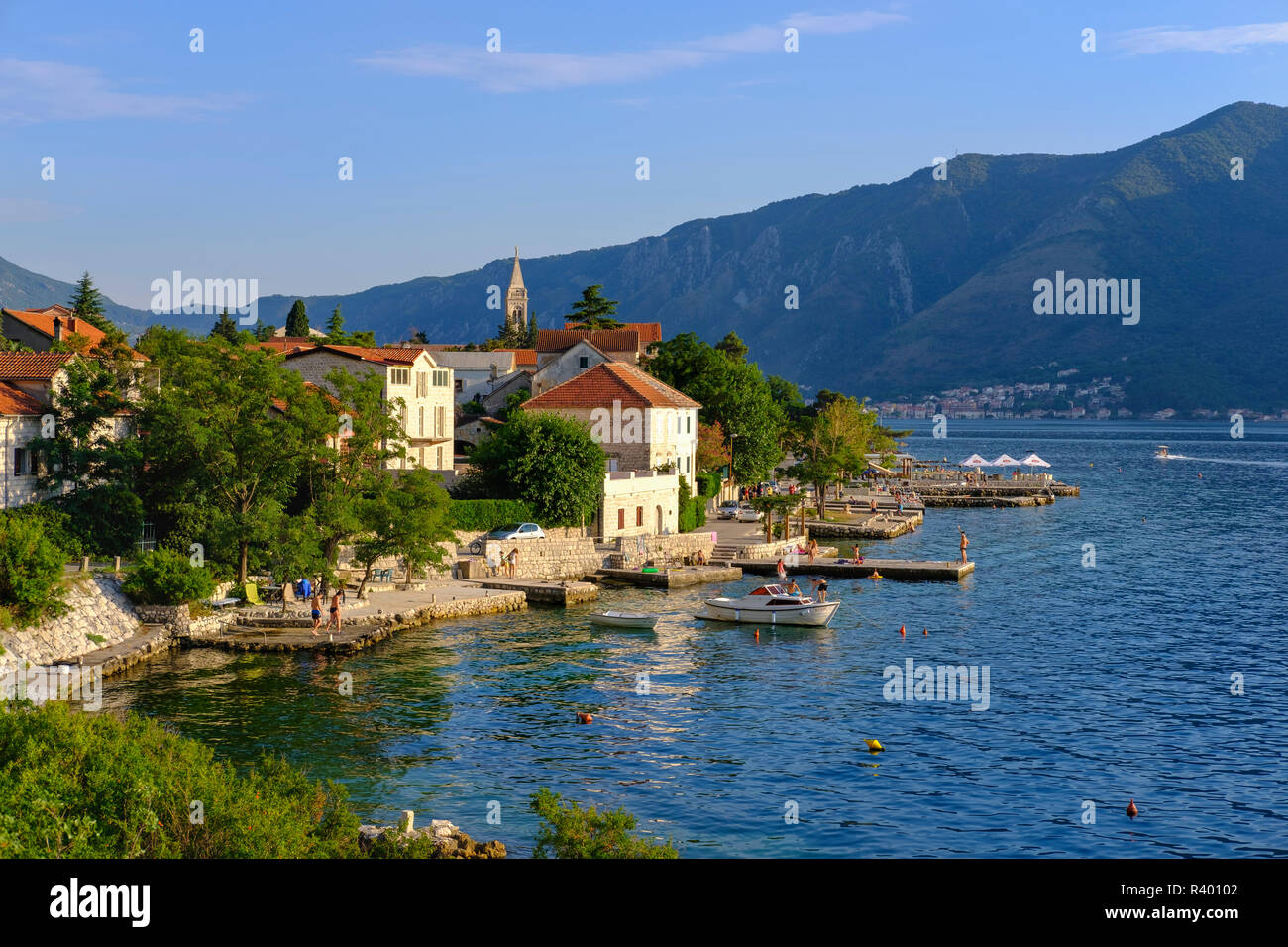 Dobrota, Bucht von Kotor, Montenegro Stockfoto