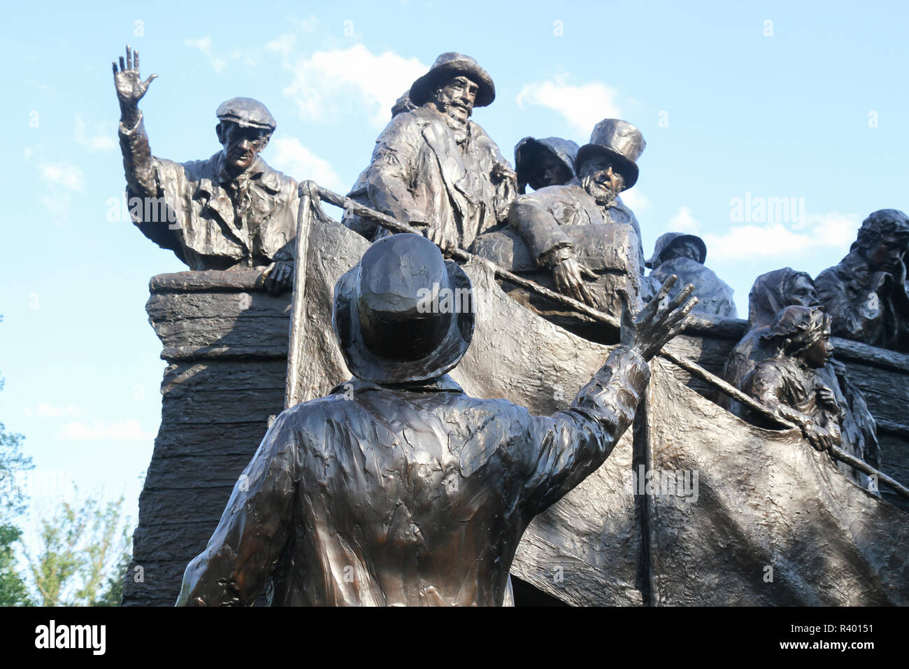 Detail der Nationalen Gedenkstätte zu einem gorta Mor (Irische Gedenkstätte), Philadelphia, Pennsylvania, USA. Skulptur von Glenna Goodacre. (Redaktionelle nur verwenden) Stockfoto