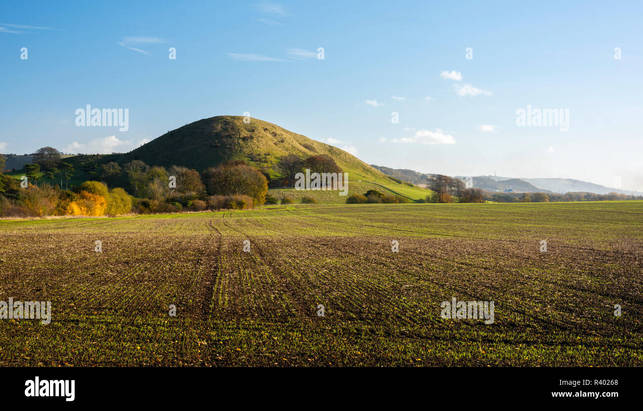 Ein Blick auf Sommerhaus Hill auf den Kent Downs, Teil der breiteren North Downs im Süden von England. Stockfoto