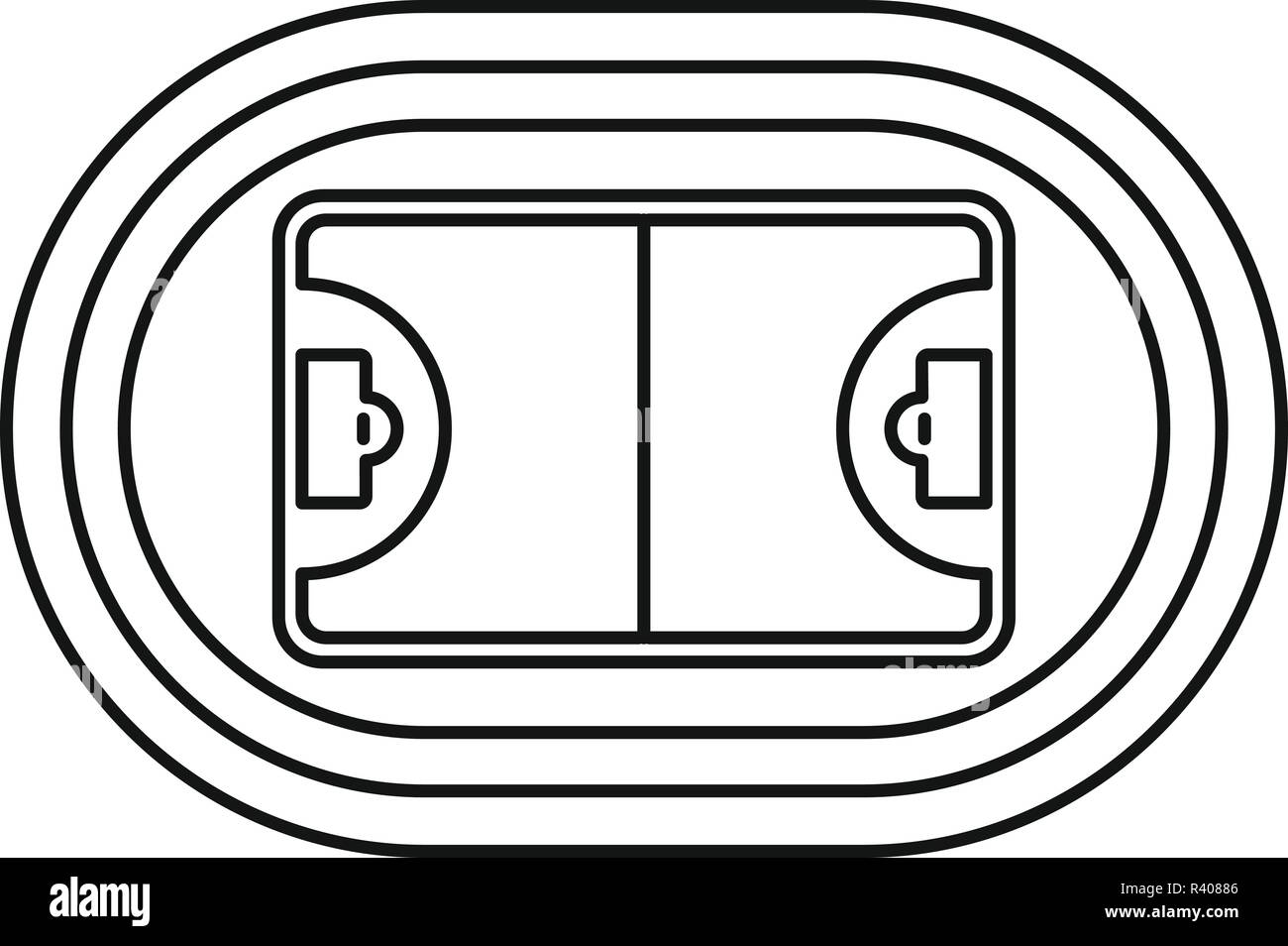 Top hockey Feld Symbol. Outline Top hockey Feld Vektor Symbol für Web Design auf weißem Hintergrund Stock Vektor