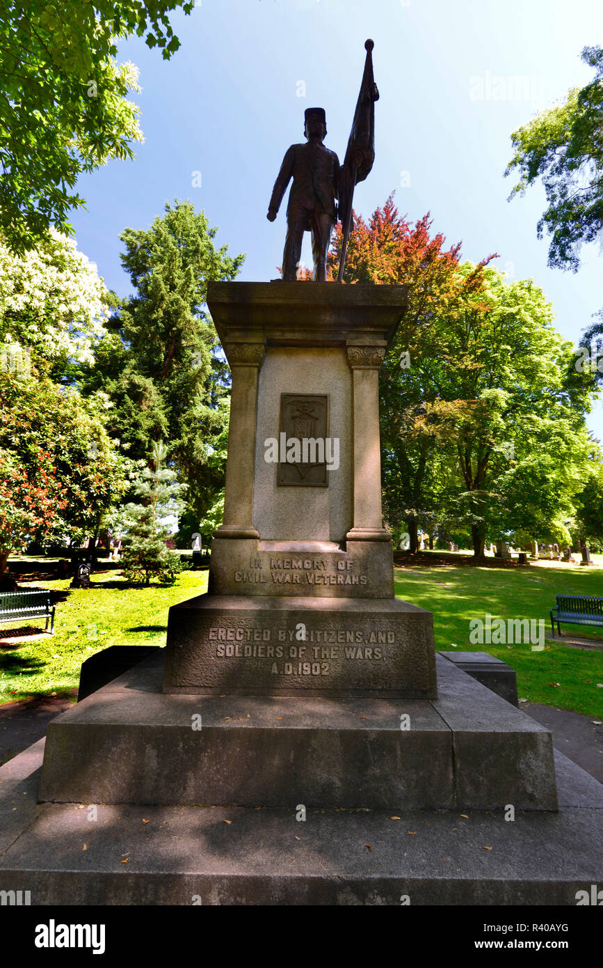 USA, Oregon, Portland. Civil War Memorial in Einsame Tanne Friedhof. Kredit als: Steve Terrill/Jaynes Galerie/DanitaDelimont.com Stockfoto