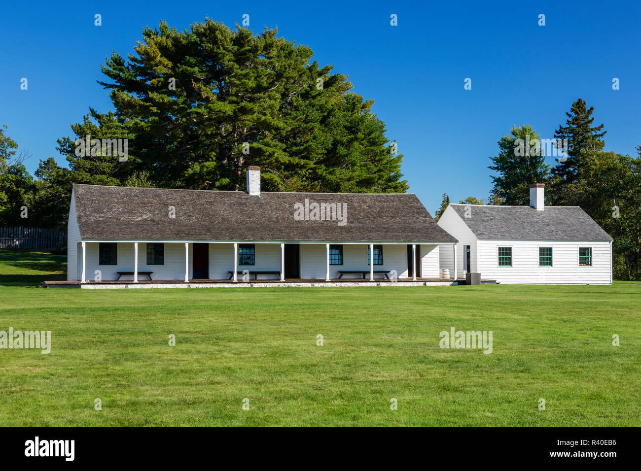 Michigan, Keweenaw Peninsula. Fort Wilkins Historic State Park, Firma Viertel Stockfoto