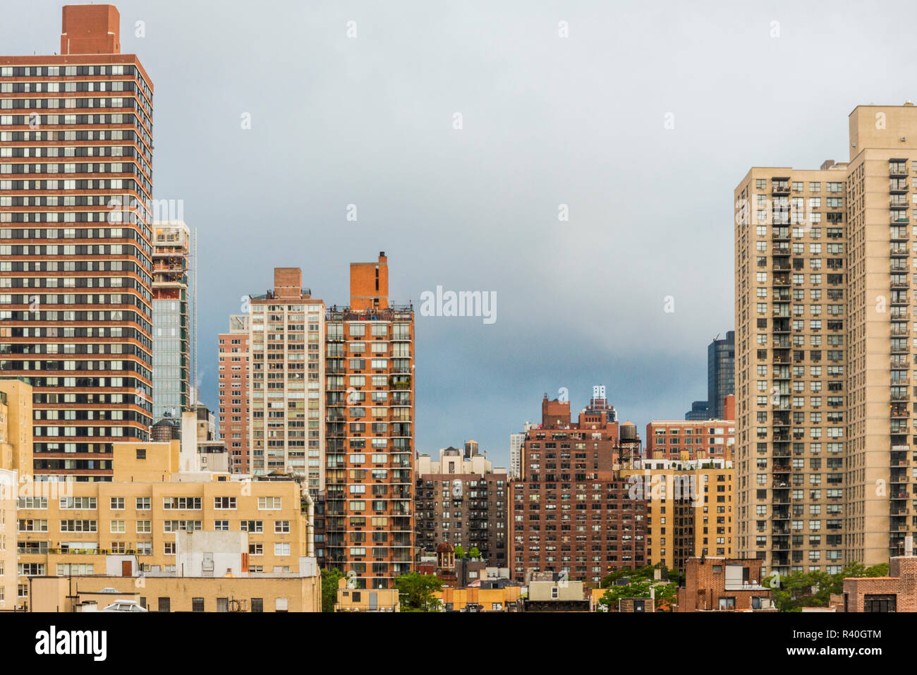 USA, New York. New York City, Manhattan, Upper East Side, Ansicht von apt auf der Suche nach Süden über E 89th und weitere Sept Stockfoto