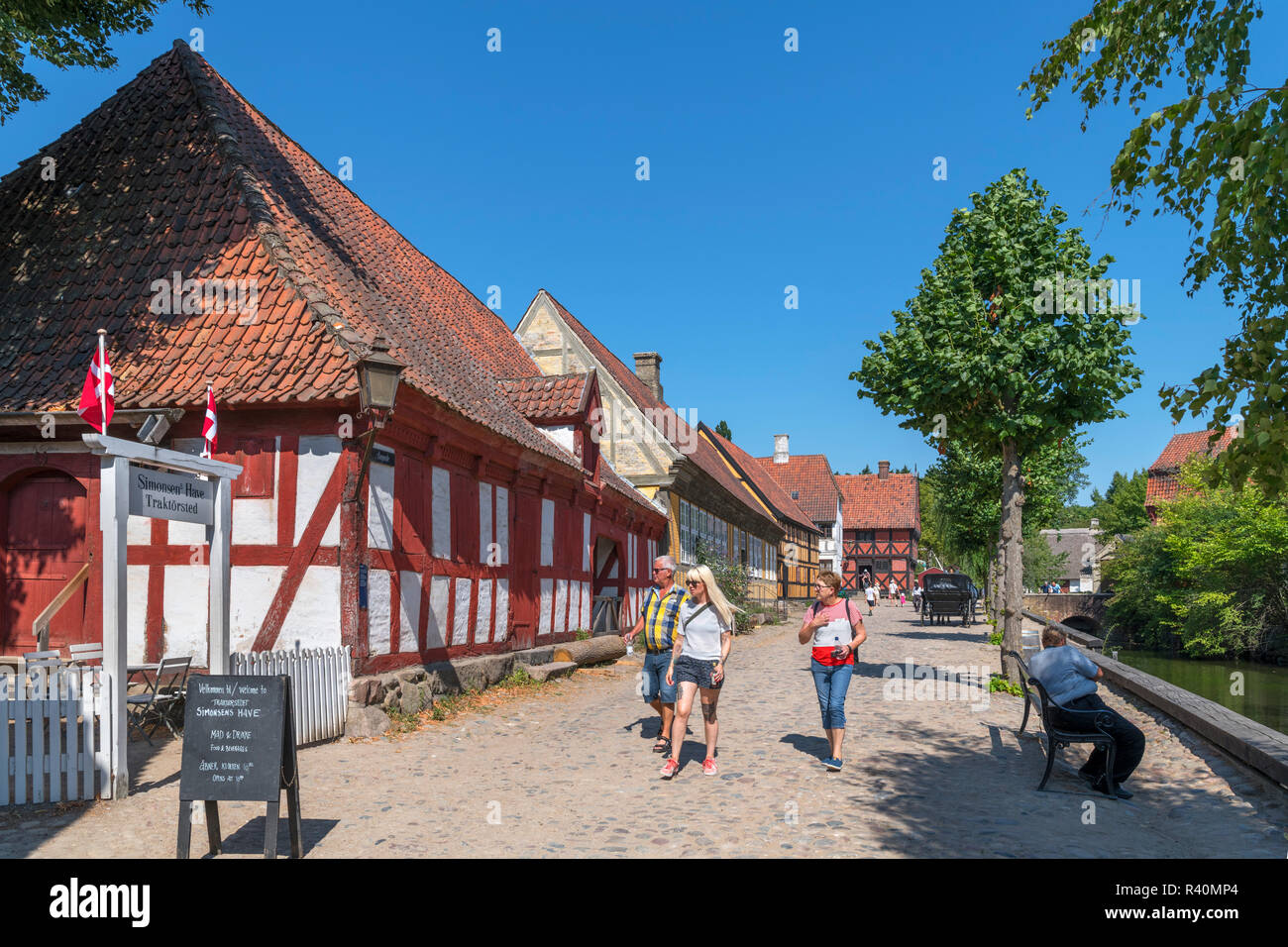 Die Altstadt (Den Gamle By), ein Freilichtmuseum in Århus, Dänemark Stockfoto
