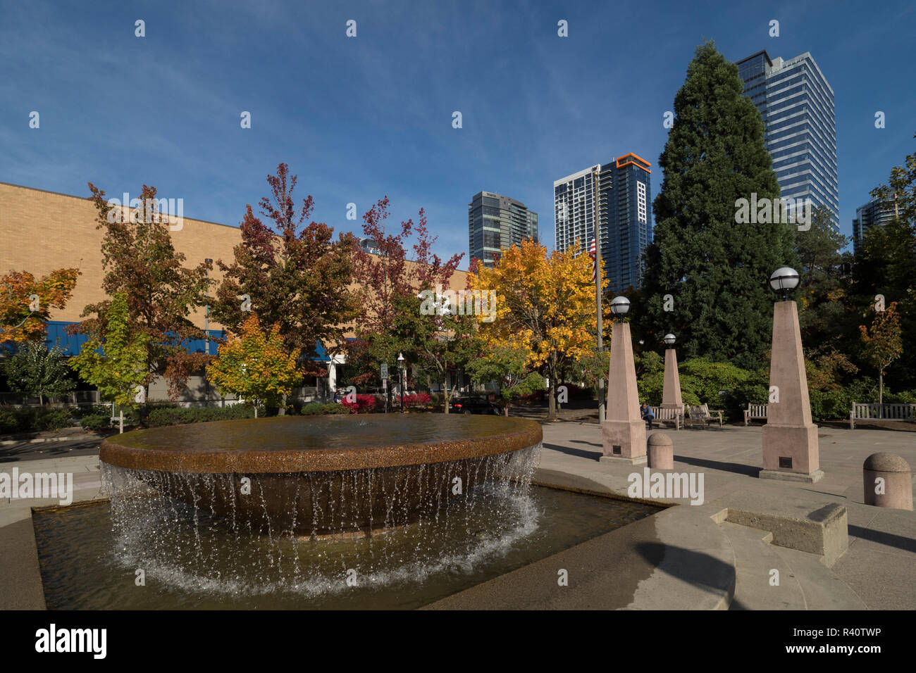 USA, Washington State, Bellevue. Downtown Park. Stockfoto