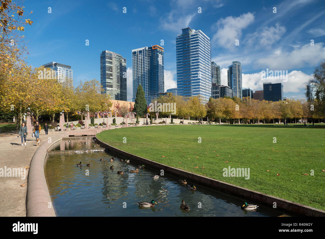 USA, Washington State, Bellevue, Bellevue Downtown Park Stockfoto
