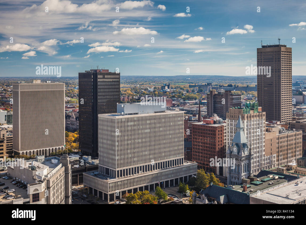 USA, Western New York, Buffalo, erhöhten Blick auf Downtown Stockfoto