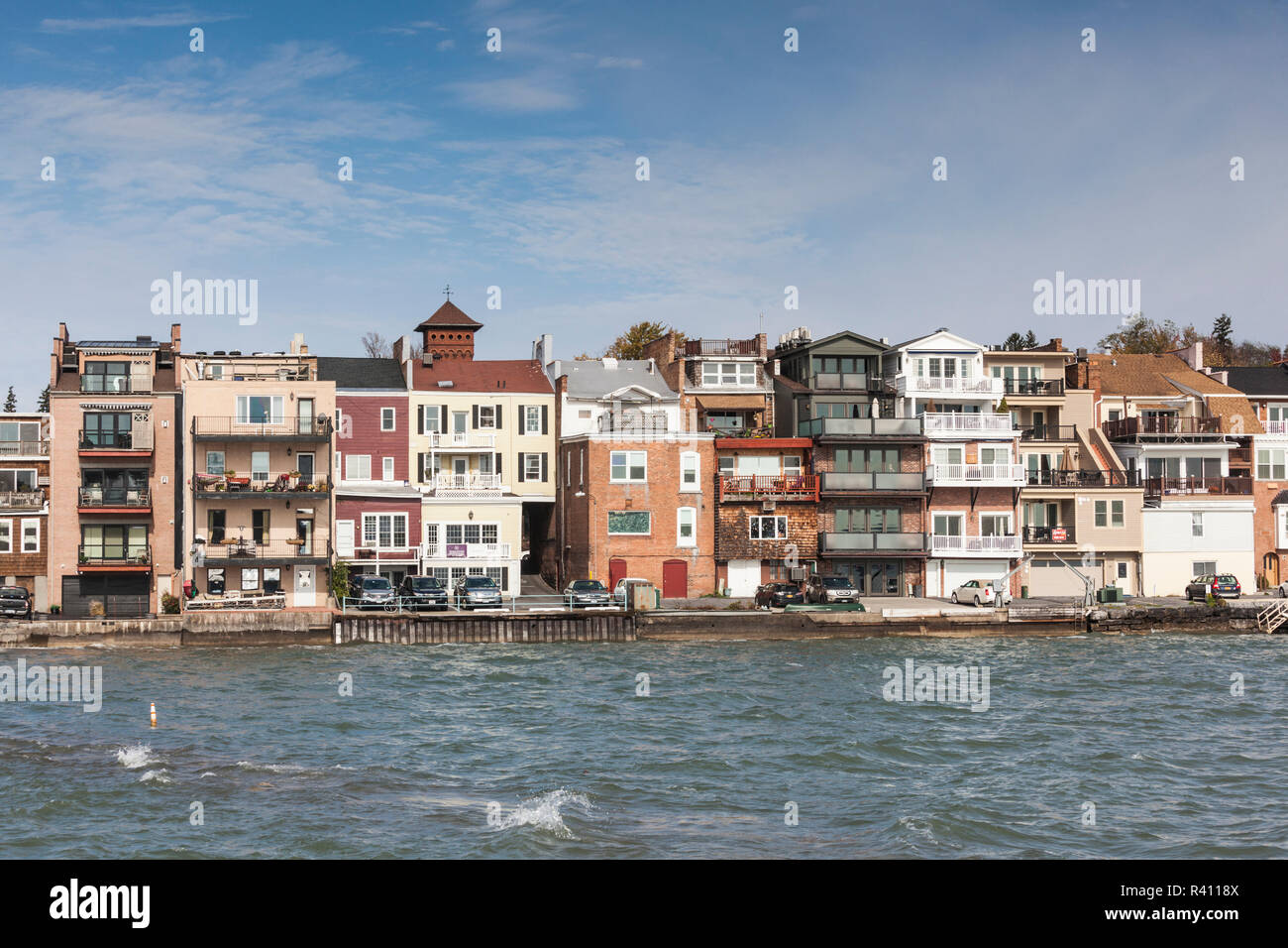 USA, New York, Finger Lakes Region, Skaneateles, mit Blick auf das Dorf Stockfoto