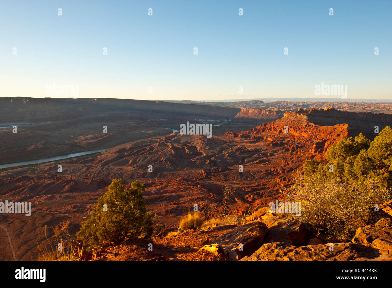 USA, Utah. Canyonlands National Park. Antiklinale übersehen, Colorado River Valley Stockfoto