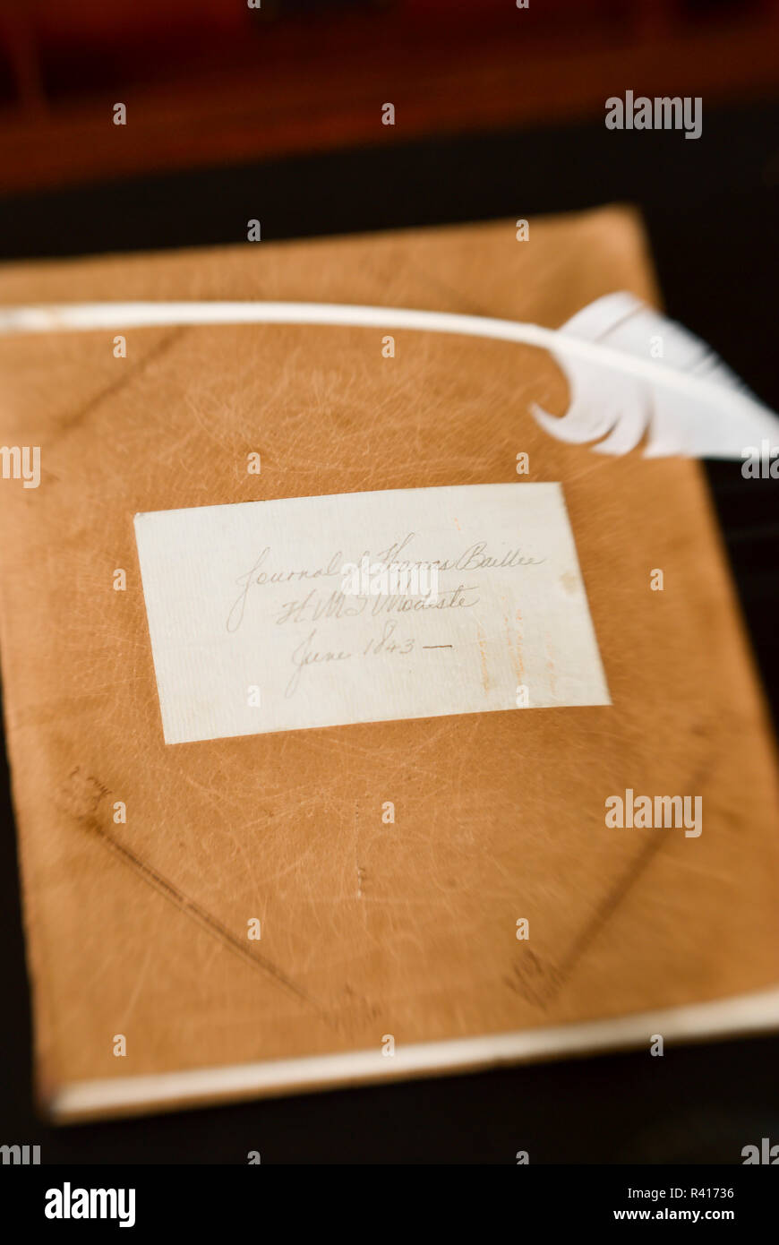 Officer's Journal (1843), Fort Vancouver National Historic Site, Vancouver, Washington State, USA Stockfoto