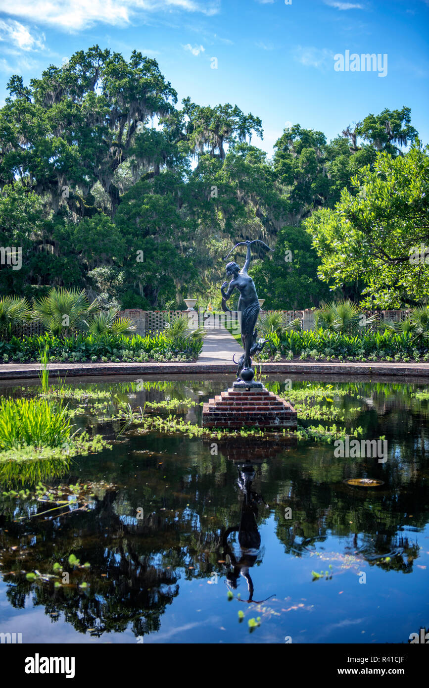 Die Diana der Chase, Diana Pool, Brookgreen Gardens, Murrells Inlet, South Carolina, USA Stockfoto