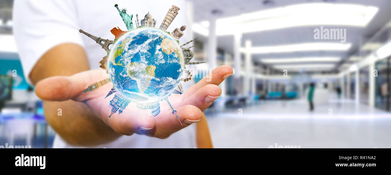 Der Mensch in der Welt unterwegs Stockfoto