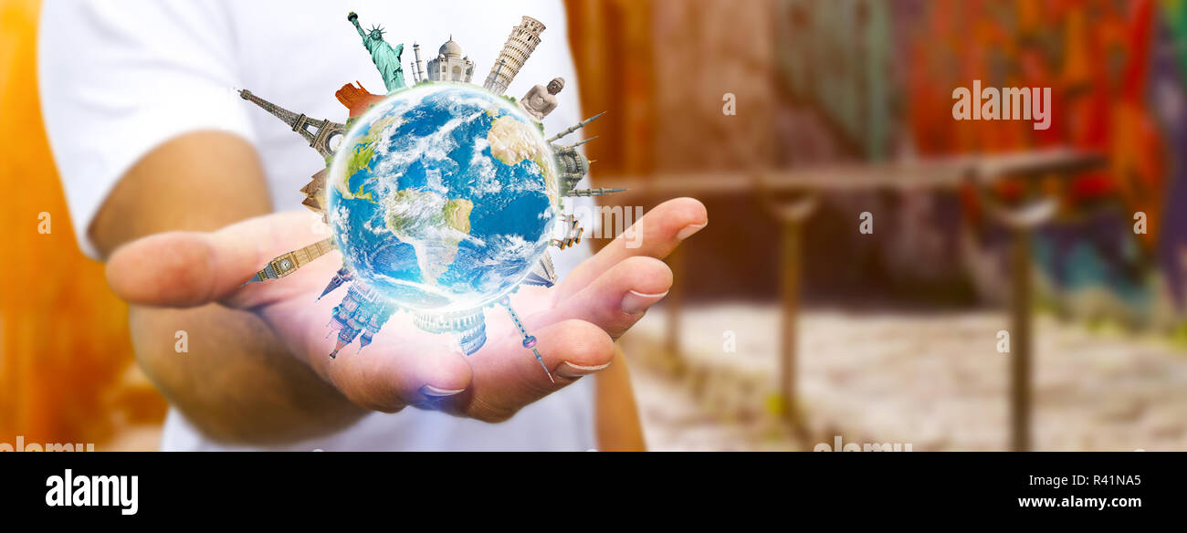 Der Mensch in der Welt unterwegs Stockfoto