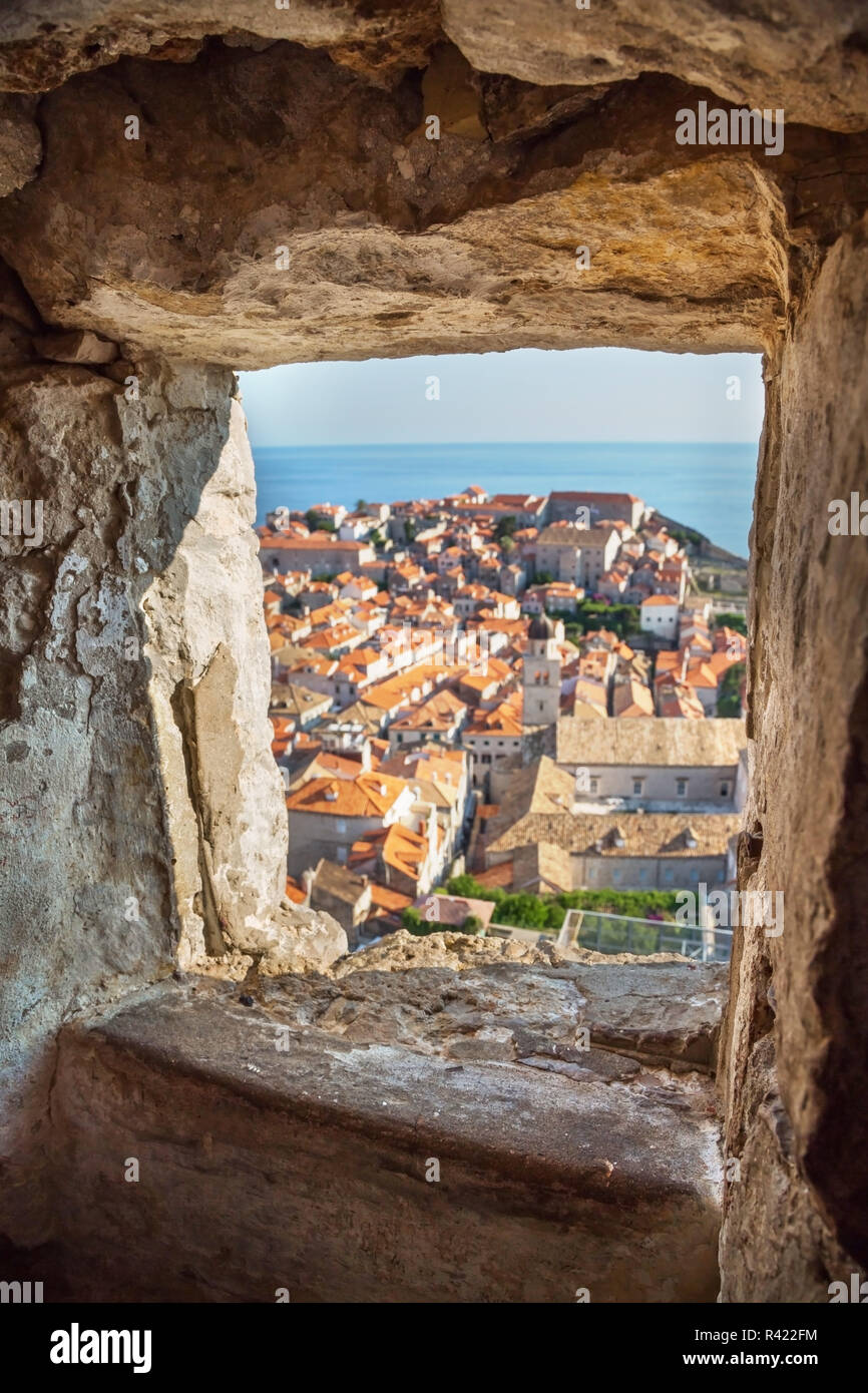 Blick auf die alte Stadt von Dubrovnik, Kroatien Stockfoto