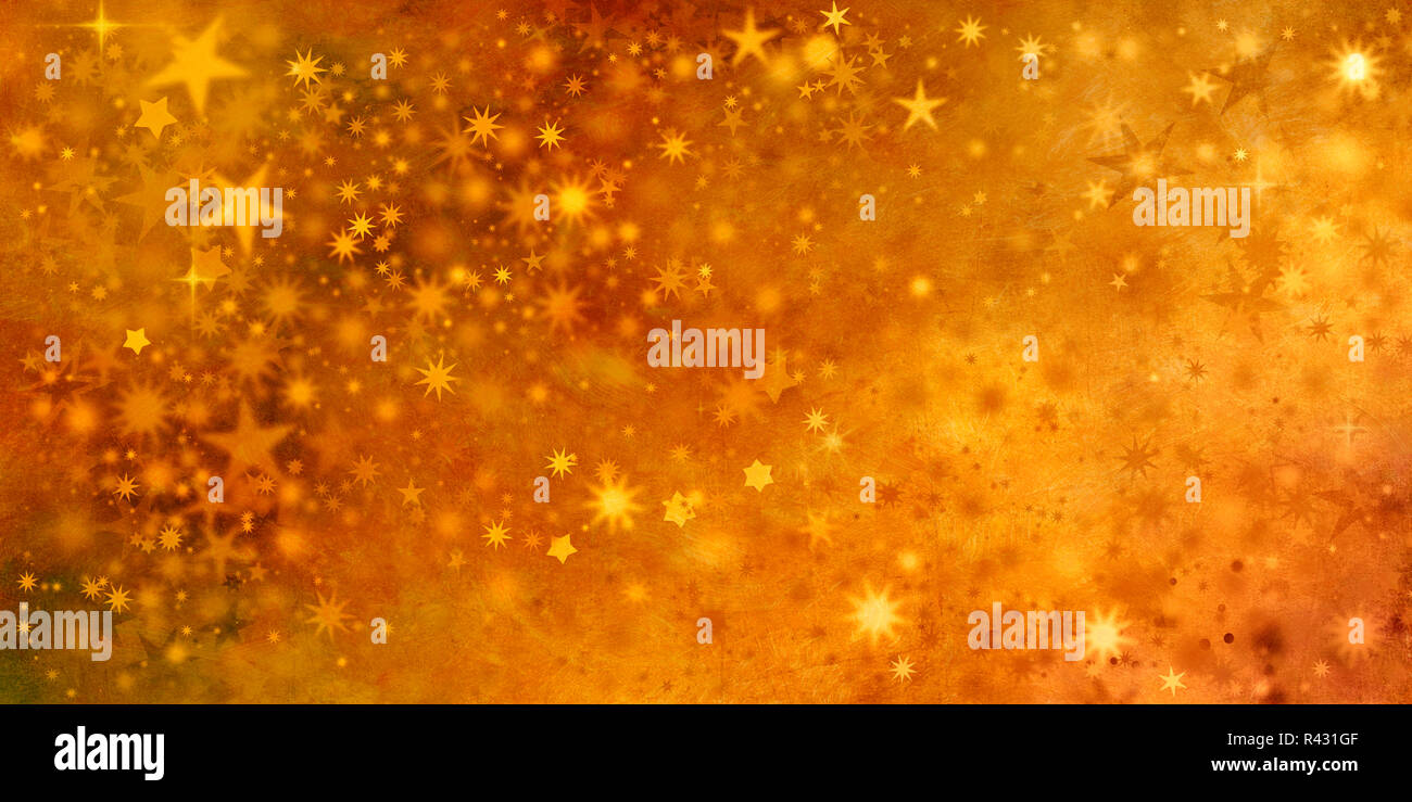 Weihnachten Sterne Gold Card Stockfoto