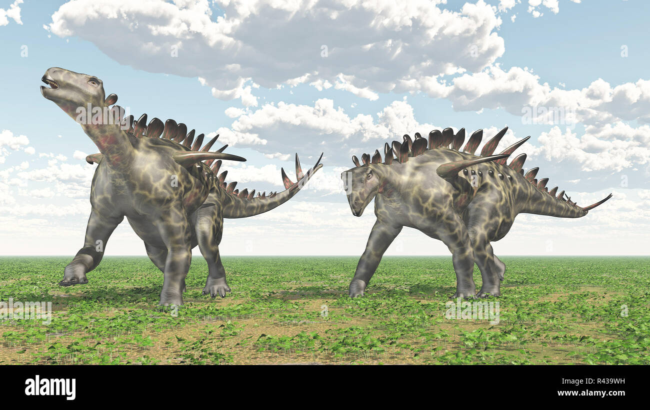 Dinosaurier huayangosaurus Stockfoto