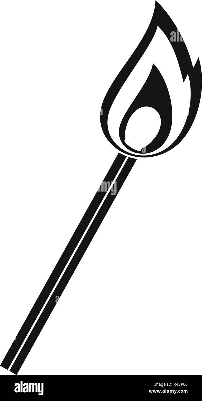 Brennendes Streichholz Symbol. Einfache Abbildung: brennendes Streichholz vektor Symbol für Web Design auf weißem Hintergrund Stock Vektor