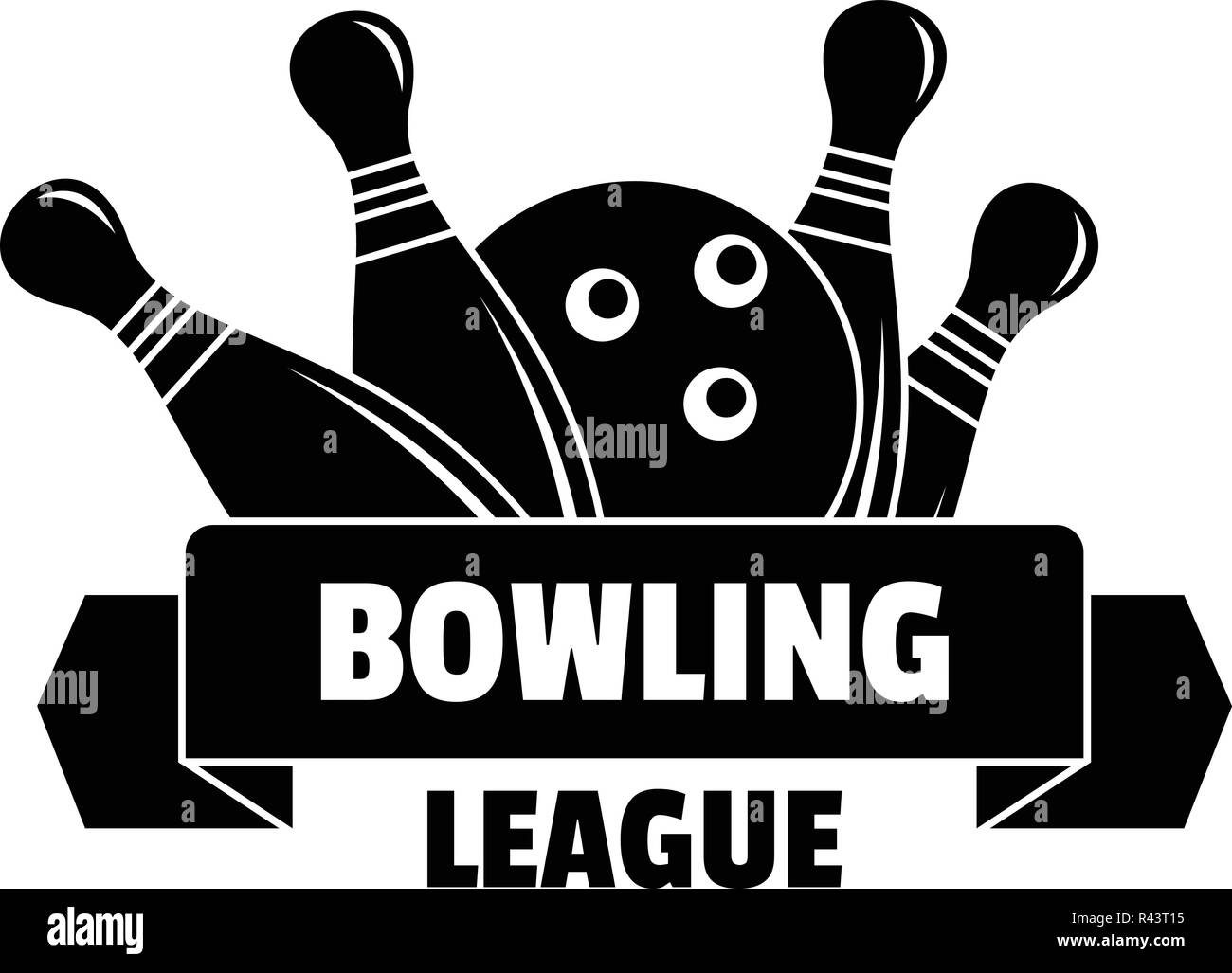 Bowling Liga Logo. Einfache Abbildung: Bowling Liga vektor Logo für Web  Design auf weißem Hintergrund Stock-Vektorgrafik - Alamy