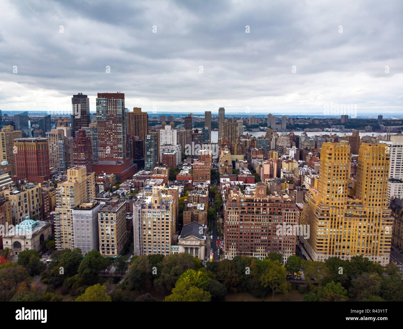 New York Sehenswürdigkeiten Luftaufnahme vom Central Park Stockfoto