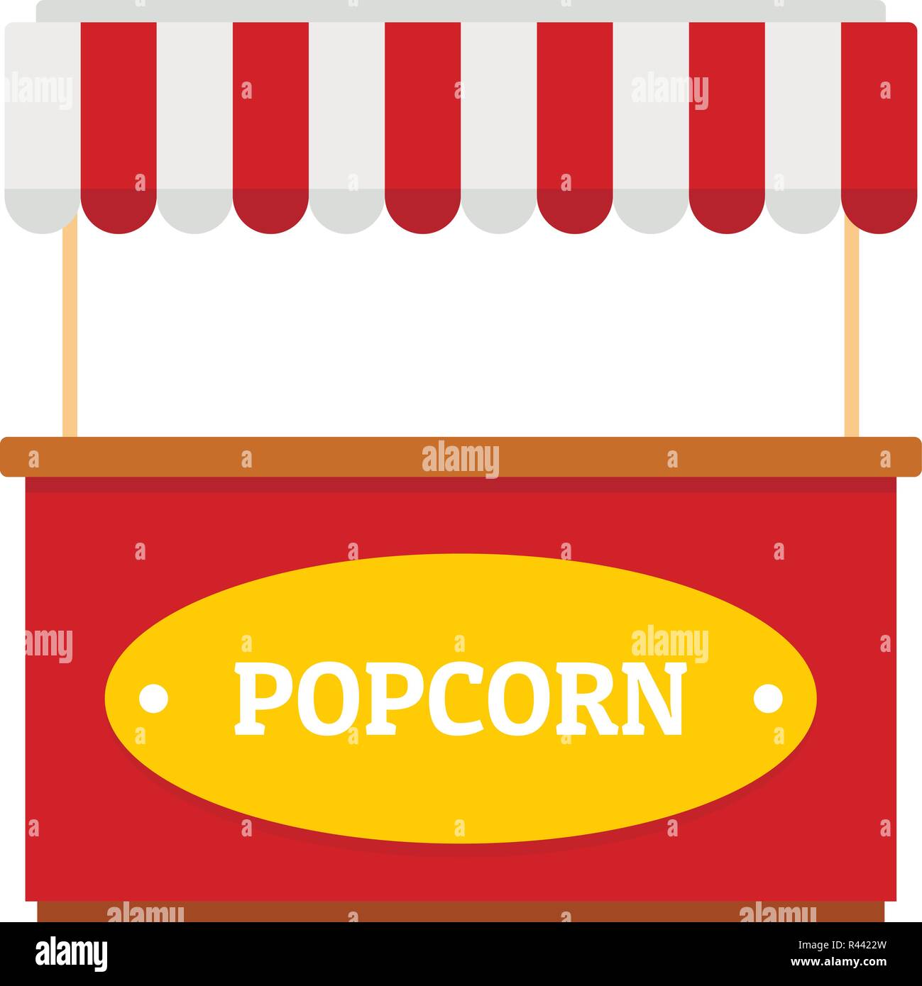 Popcorn street shop Symbol. Flache Darstellung von Popcorn street shop Vektor Symbol für Web isoliert auf weißem Stock Vektor