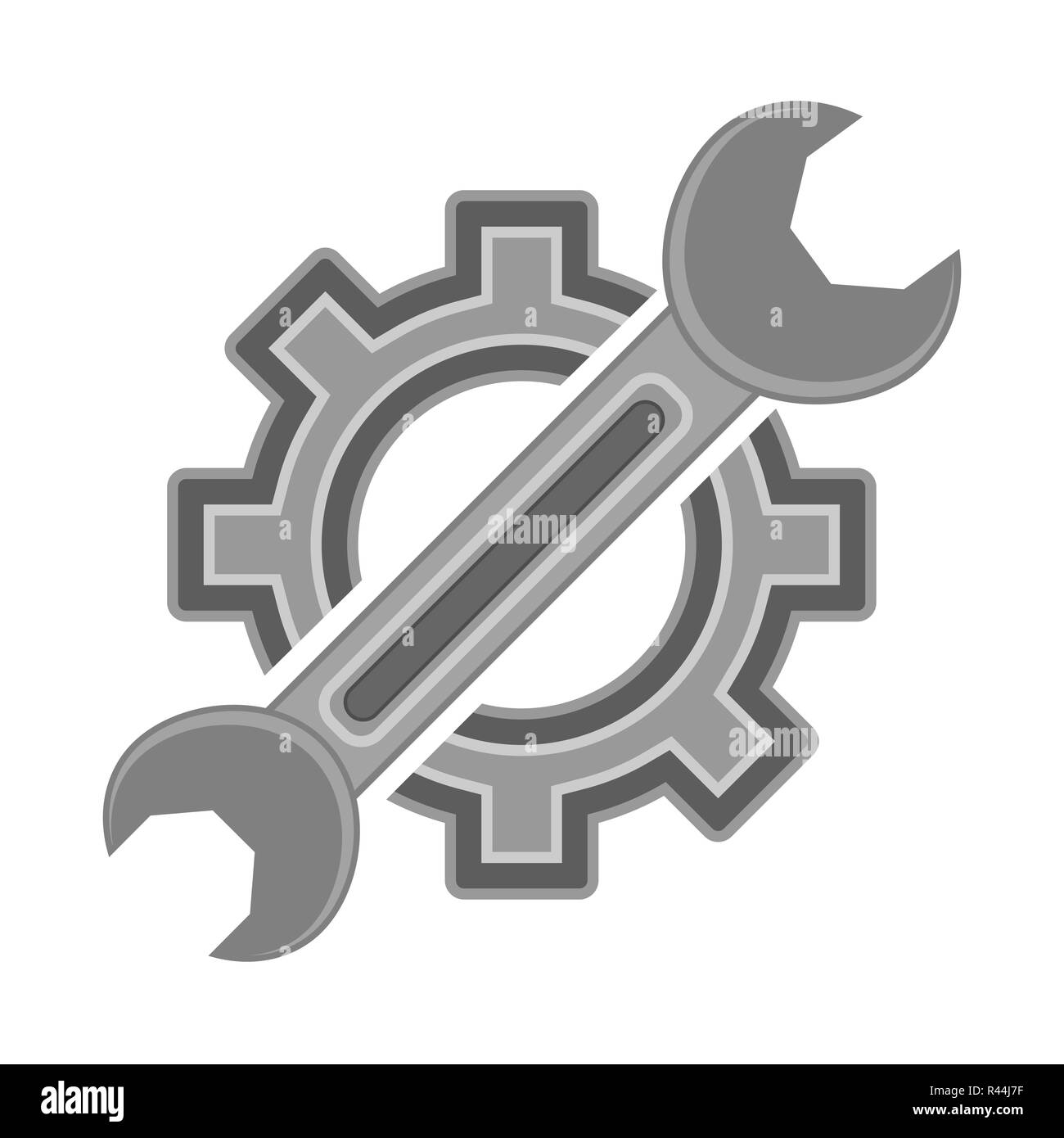 Hören und Schraubenschlüssel. Service-Symbol Stockfoto