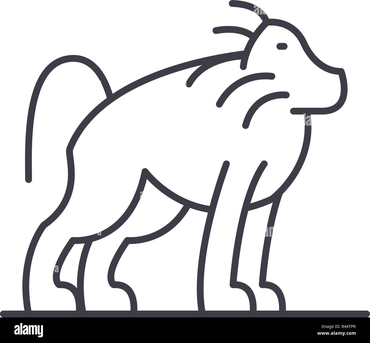 Orang-utan-Symbol Leitung Konzept. Orang-utan Vector Linear Abbildung, Symbol, Zeichen Stock Vektor