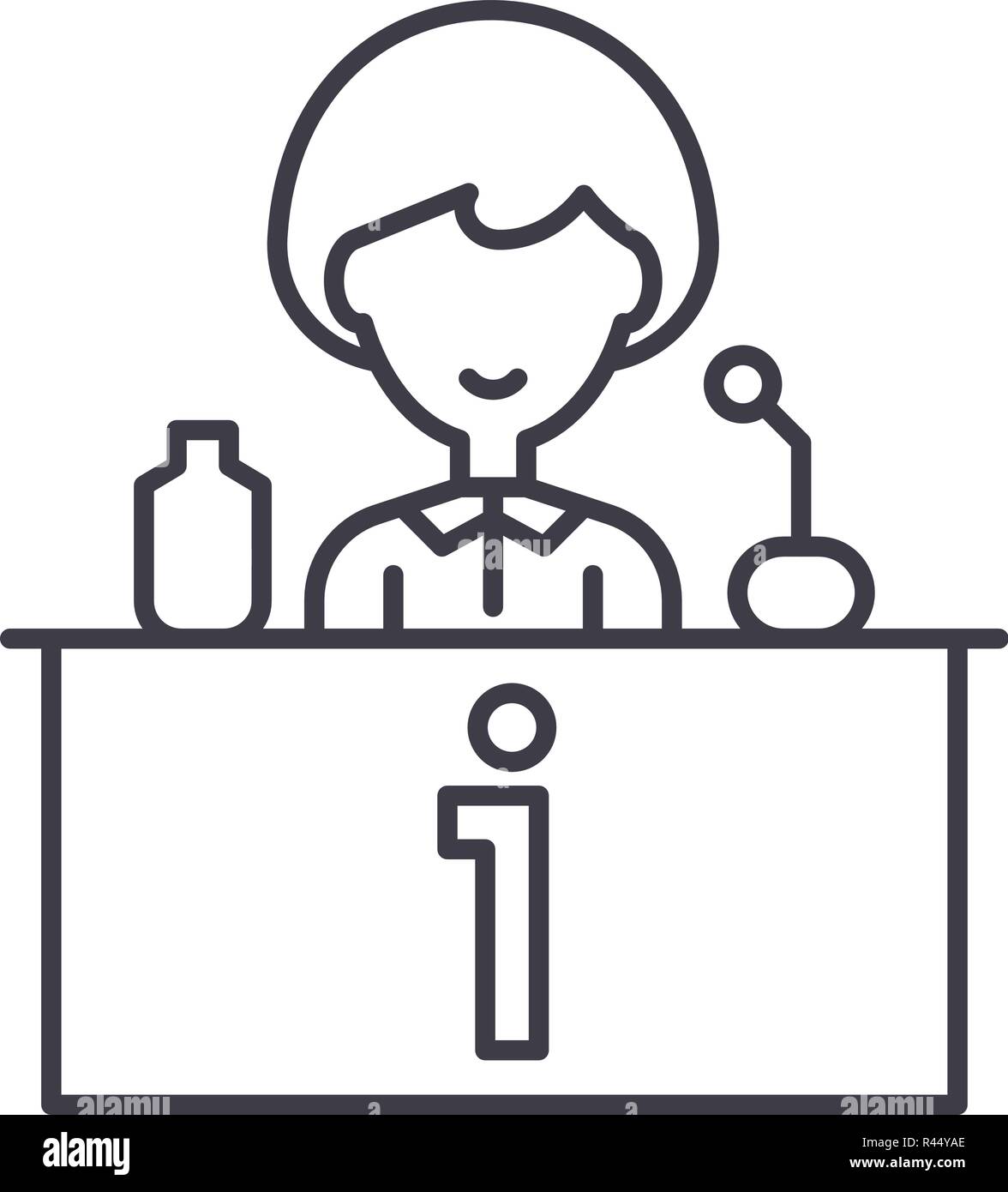 Tv-Berühmtheit Symbol Leitung Konzept. Tv-Berühmtheit Vector Linear Abbildung, Symbol, Zeichen Stock Vektor