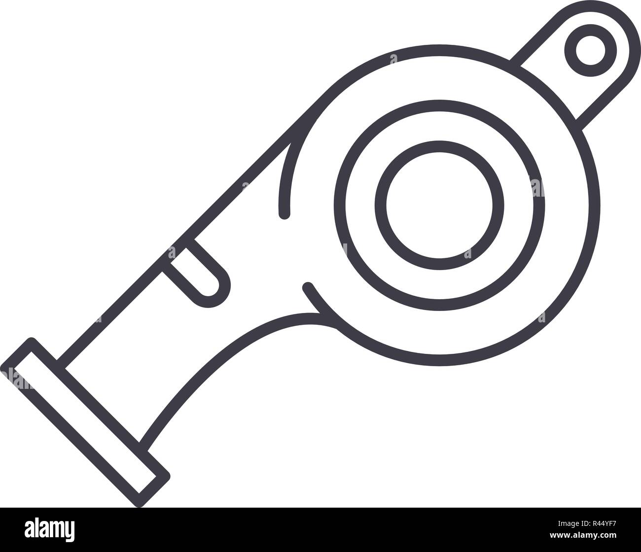 Pfeifen Symbol Leitung Konzept. Pfeifen Vector Linear Abbildung, Symbol, Zeichen Stock Vektor