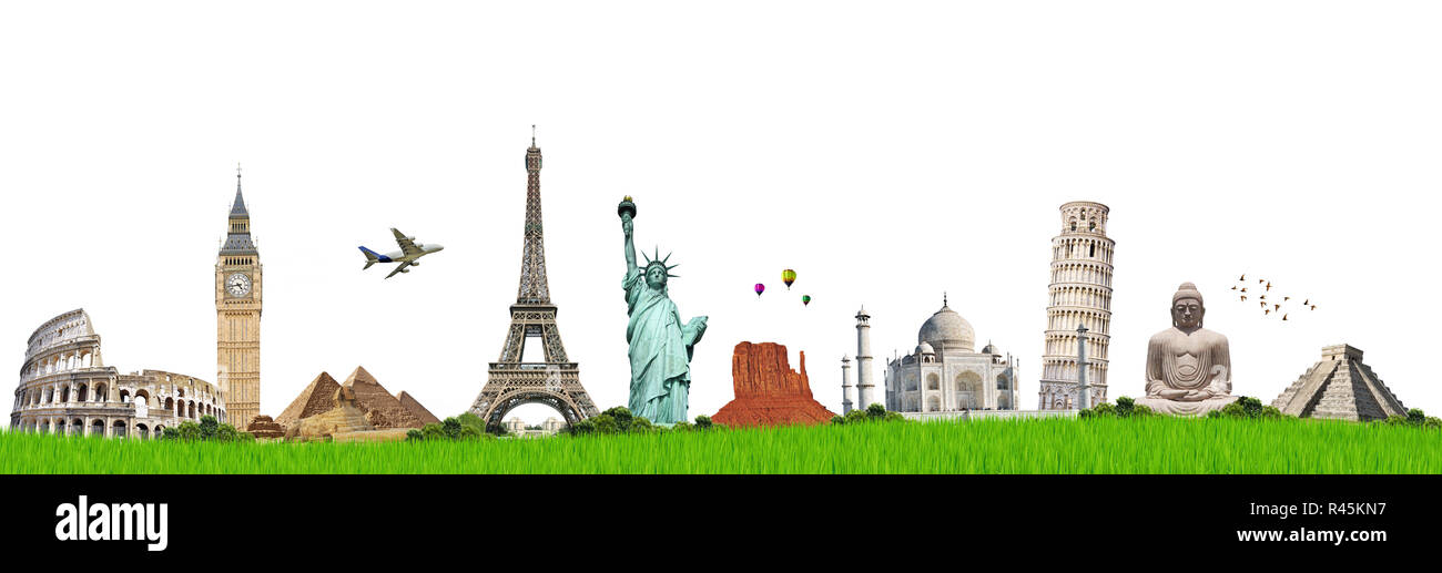 Abbildung: berühmte Denkmal auf grünem Gras Stockfoto