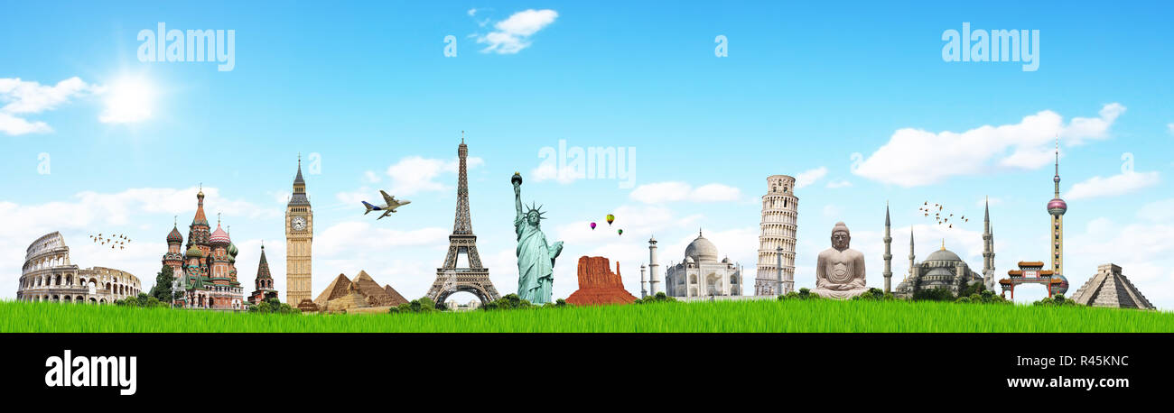 Abbildung: berühmte Denkmal auf grünem Gras Stockfoto