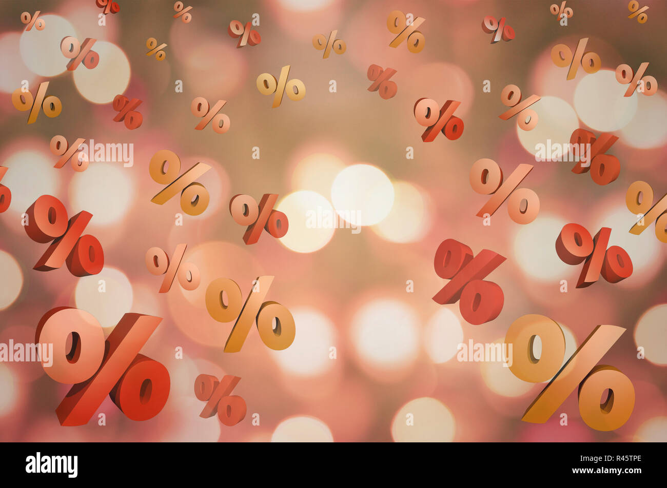 Rabatt Verkauf Abstand verringert sich 3d Stockfoto