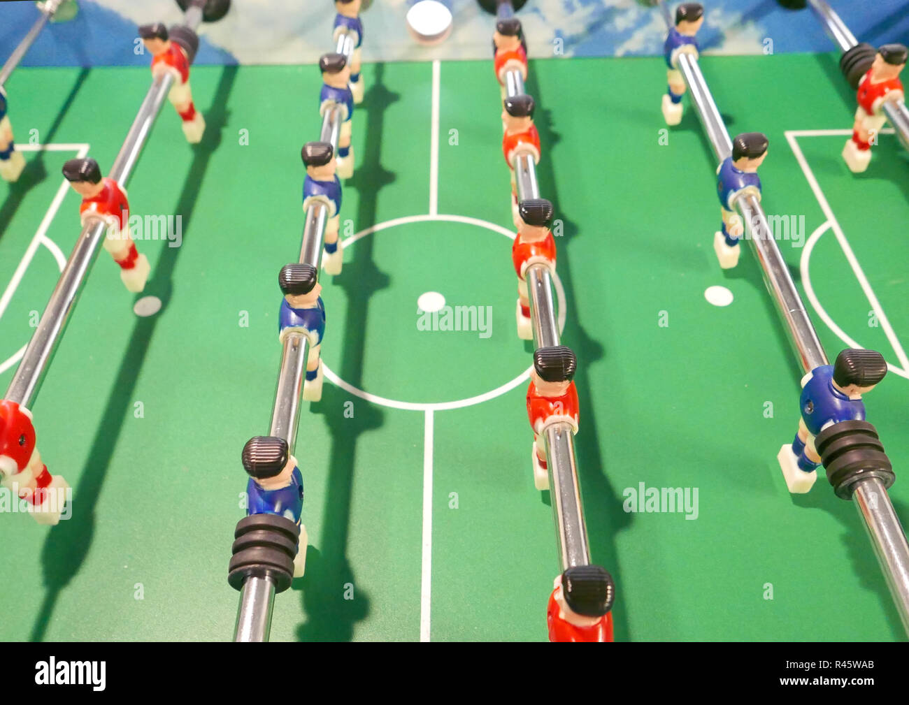 Fußball-Fußball-Spiel Maschine Nahaufnahme Stockfoto