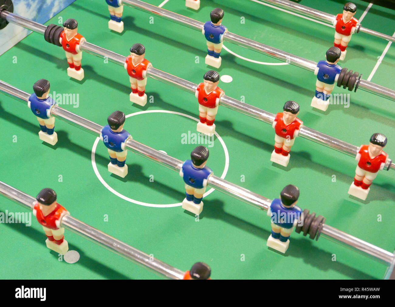 Fußball-Fußball-Spiel Maschine Nahaufnahme Stockfoto