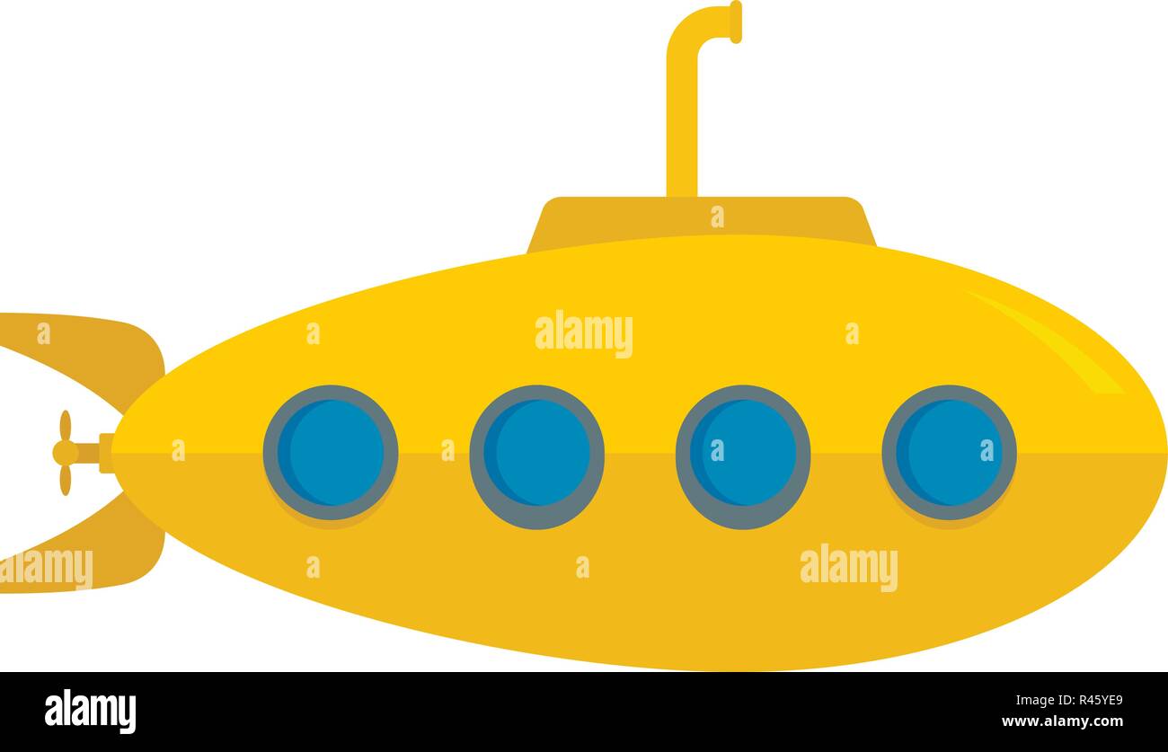 Yellow submarine Symbol. Flache Abbildung: Yellow submarine Vektor Symbol für Web isoliert auf weißem Stock Vektor