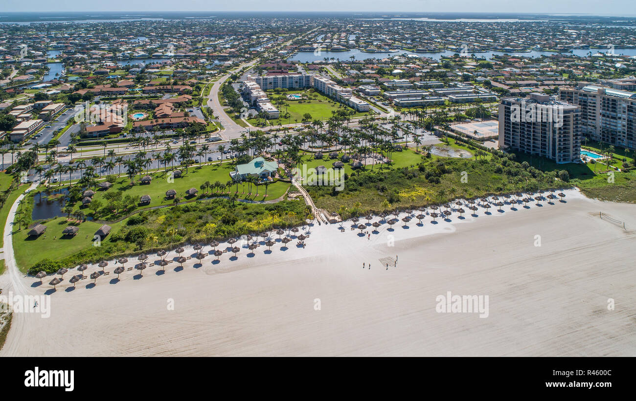 Marco Island Coastal Luftaufnahmen Strände und Mangroven Bereiche um Neapel und Südwesten Florida Stockfoto