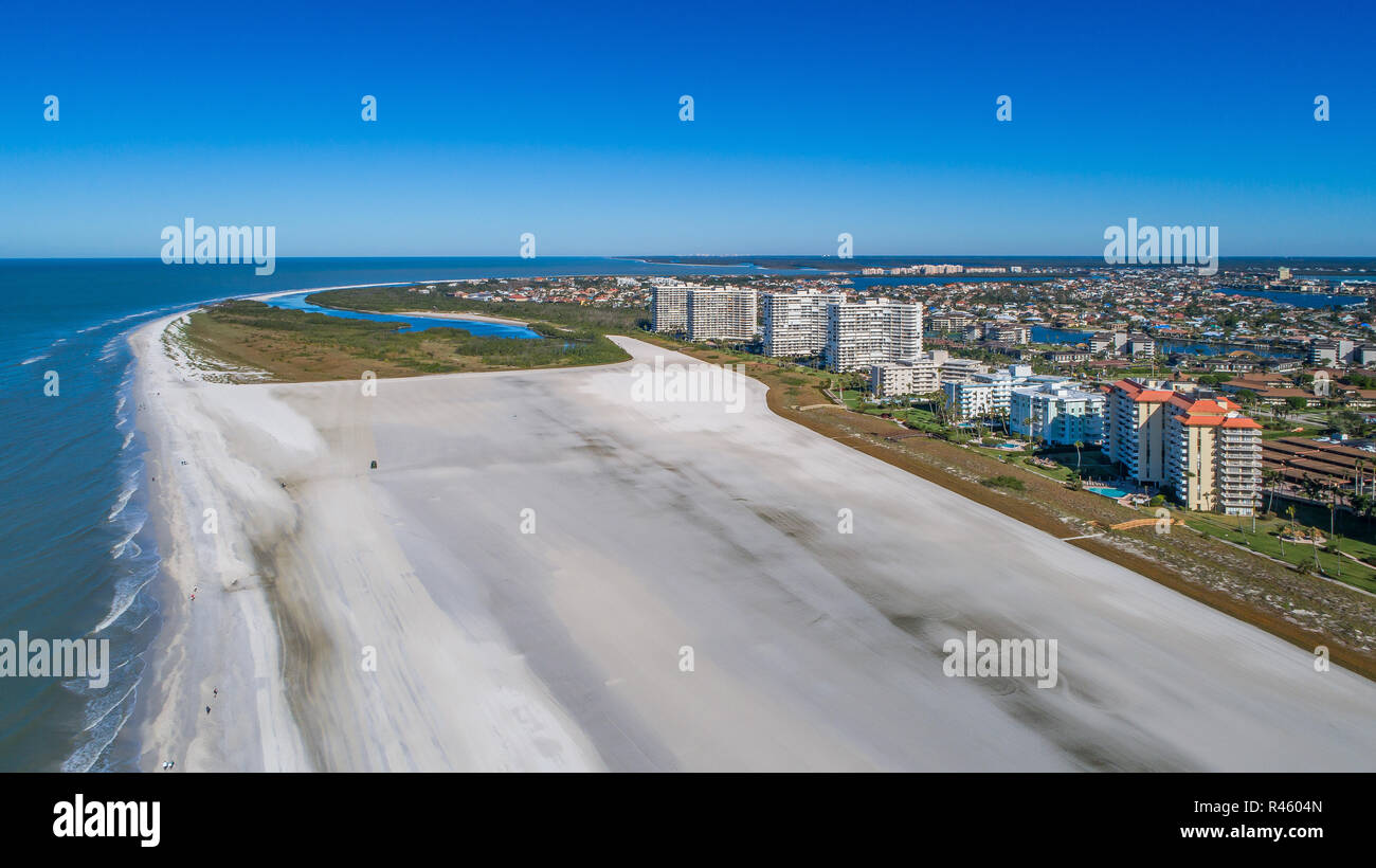 Marco Island Coastal Luftaufnahmen Strände und Mangroven Bereiche um Neapel und Südwesten Florida Stockfoto