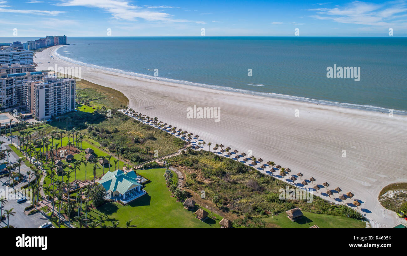 Marco Island Coastal Luftaufnahmen Strände und Mangroven Bereiche um Neapel und Südwesten Florida Stockfoto