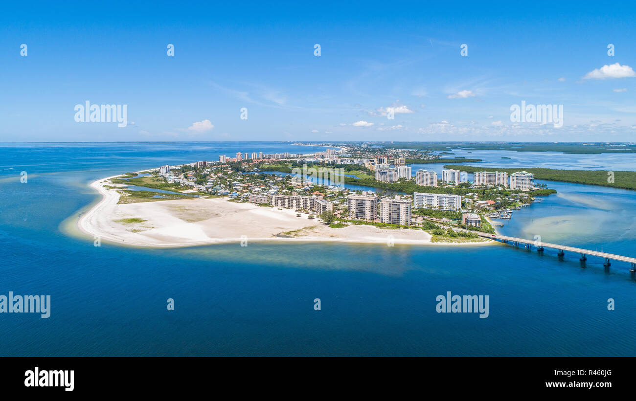 Südwesten Florida Strand und Küste Antenne Panoramabilder mit blauem Wasser und Sandstränden. Stockfoto