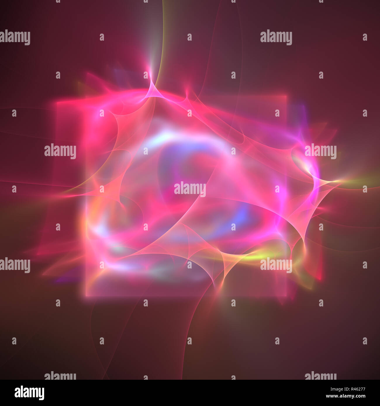 Flüssigkeiten elektrische gewellter holografischer rosa Seide Effekt weichen Bildschirm Hintergrund verschwommen Stockfoto