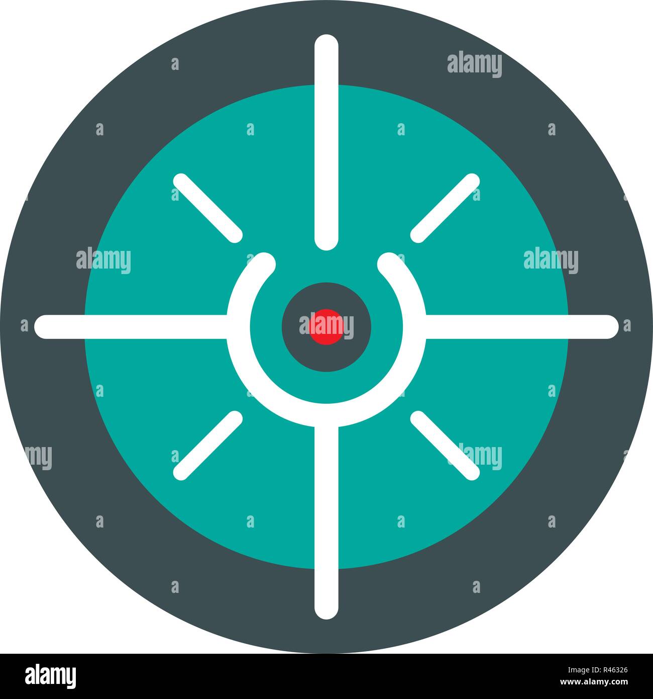 Soldat gun aim-Symbol. Flache Darstellung der Soldat gun Ziel vektor Symbol für Web isoliert auf weißem Stock Vektor