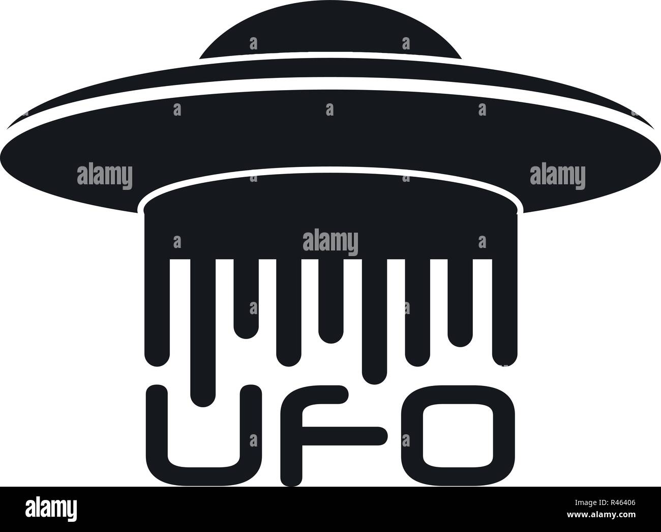Ufo Logo. Einfache Abbildung der Ufo-Vektor Logo für Web Design auf weißem Hintergrund Stock Vektor