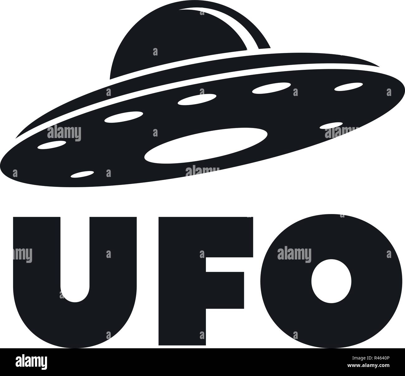 Ufo Schiff Logo. Einfache Abbildung der Ufo-Schiff vektor Logo für Web Design auf weißem Hintergrund Stock Vektor