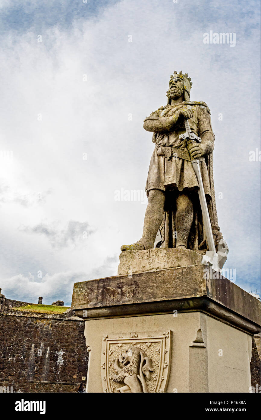 Die Burg Stirling (Schottland): König Robert the Bruce; Statue von Robert I., Robert the Bruce, König von Schottland Stockfoto