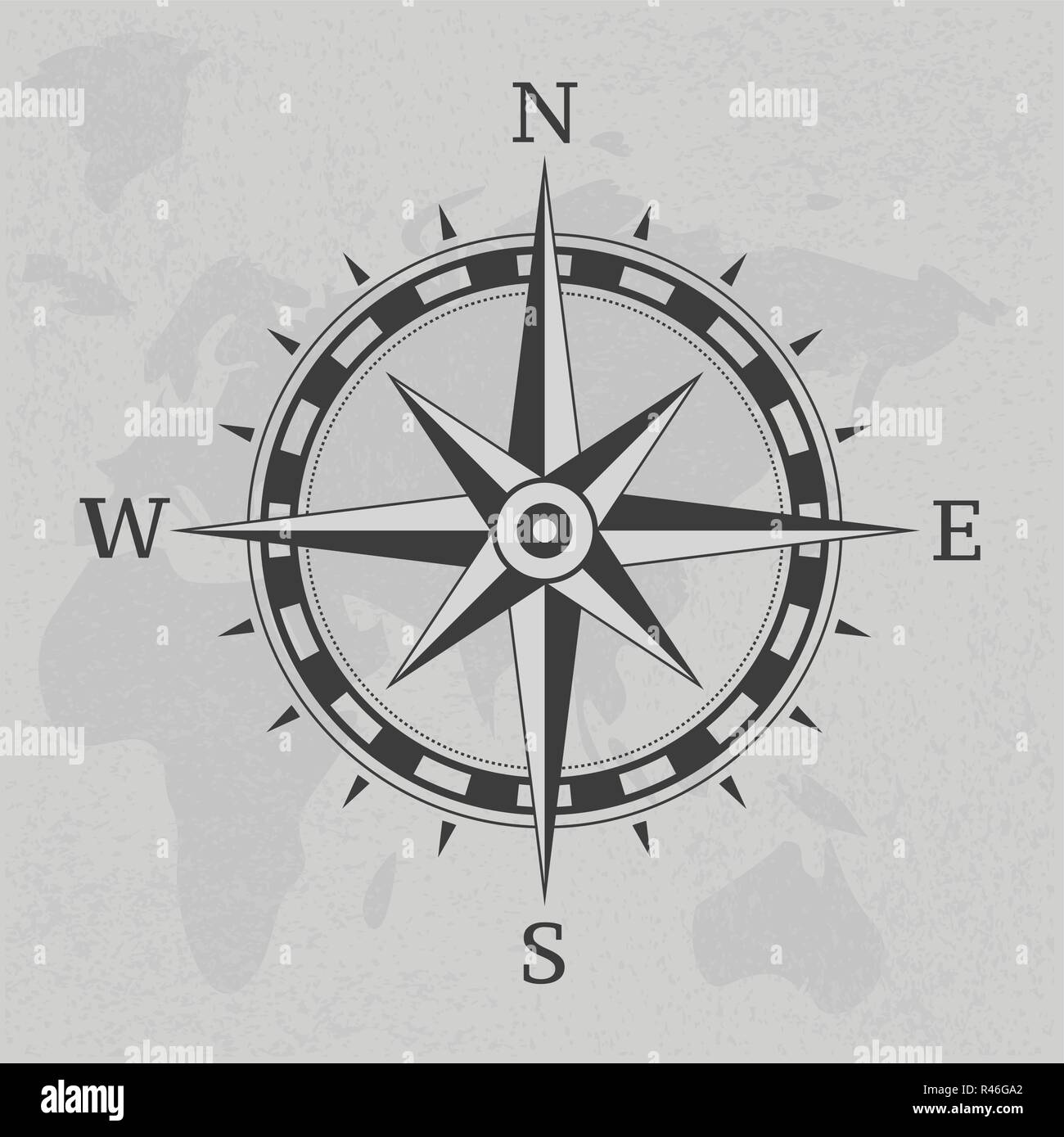 Antike Kompass vintage auf Hintergrund Stock Vektor