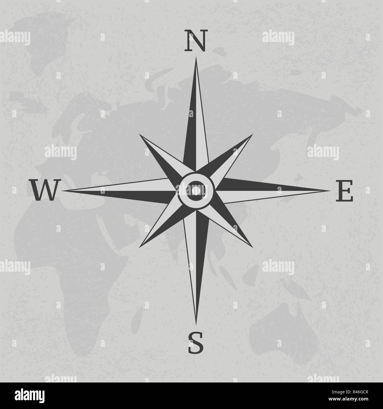 Windrose Kompass vintage auf Hintergrund Stock Vektor