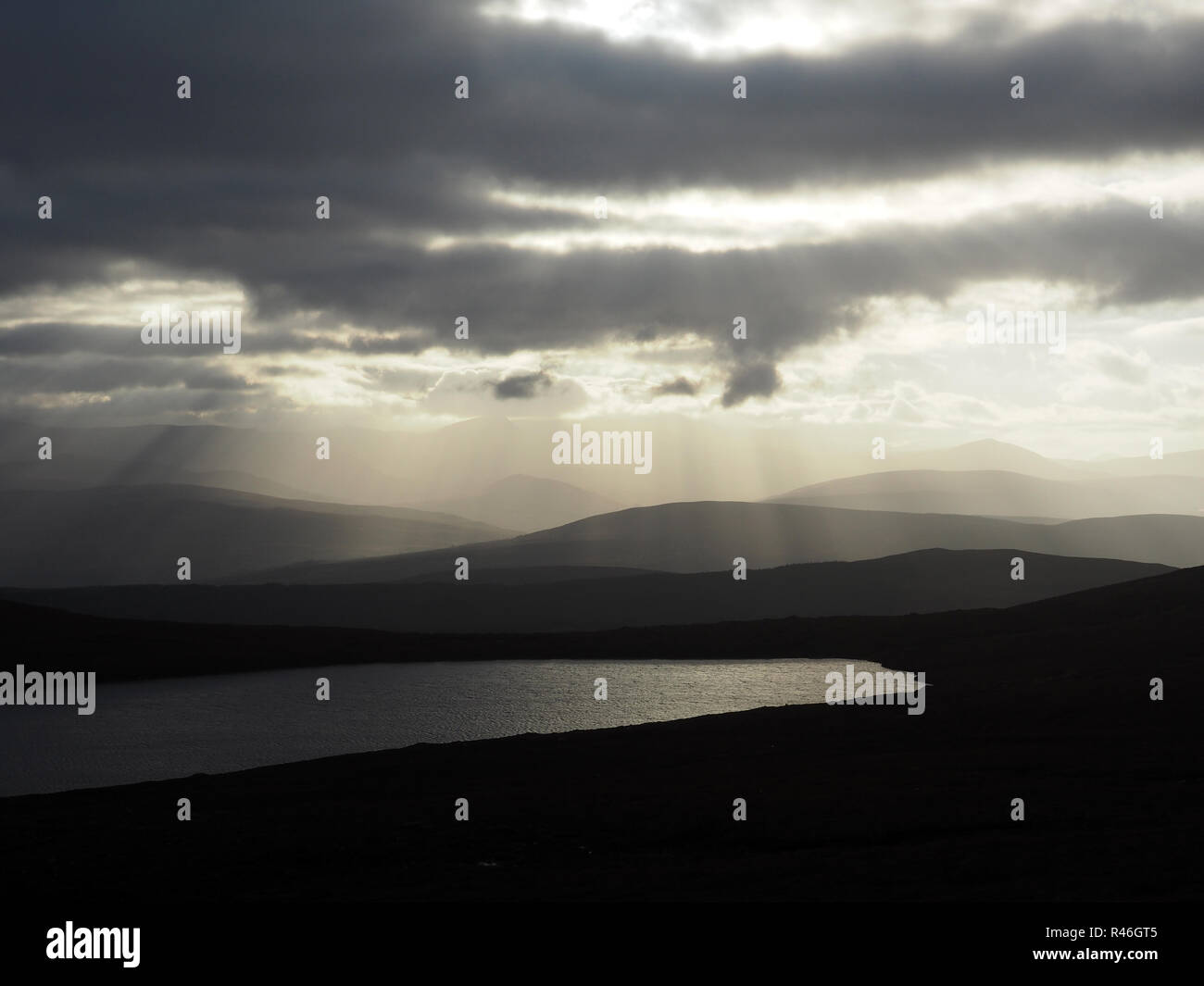Blick von Beinn eine Eoin, Glen Cassley, Schottland Stockfoto