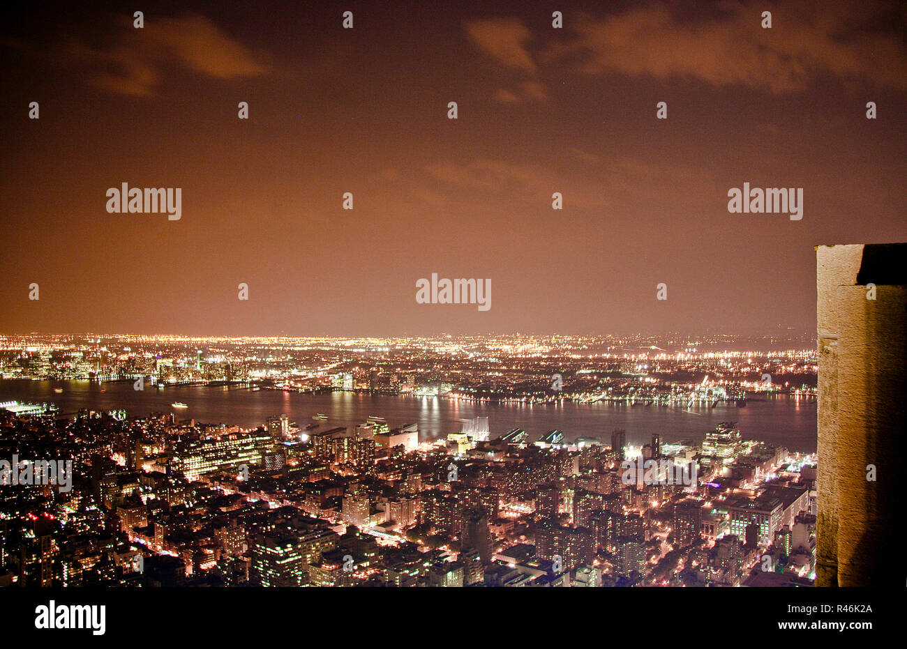 Blick vom Empire State Building bei Nacht Stockfoto