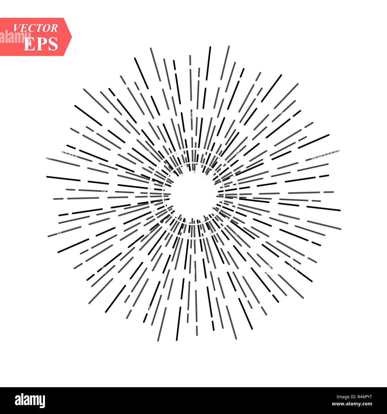 Lichtstrahlen Sunburst Und Strahlen Der Sonne Designelemente Lineare Zeichnung Vintage Hippie Style Lichtstrahlen Sunburst Pfeil Der Ribbon Vector Illustration Stock Vektorgrafik Alamy
