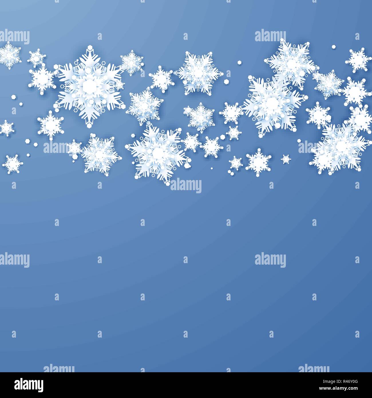 Abstrakte Weihnachten Hintergrund mit Origami Schneeflocken. Winter Paper art Design. Weißes Papier Schneeflocken mit Schatten. Weihnachten und Neujahr Karte templ Stock Vektor