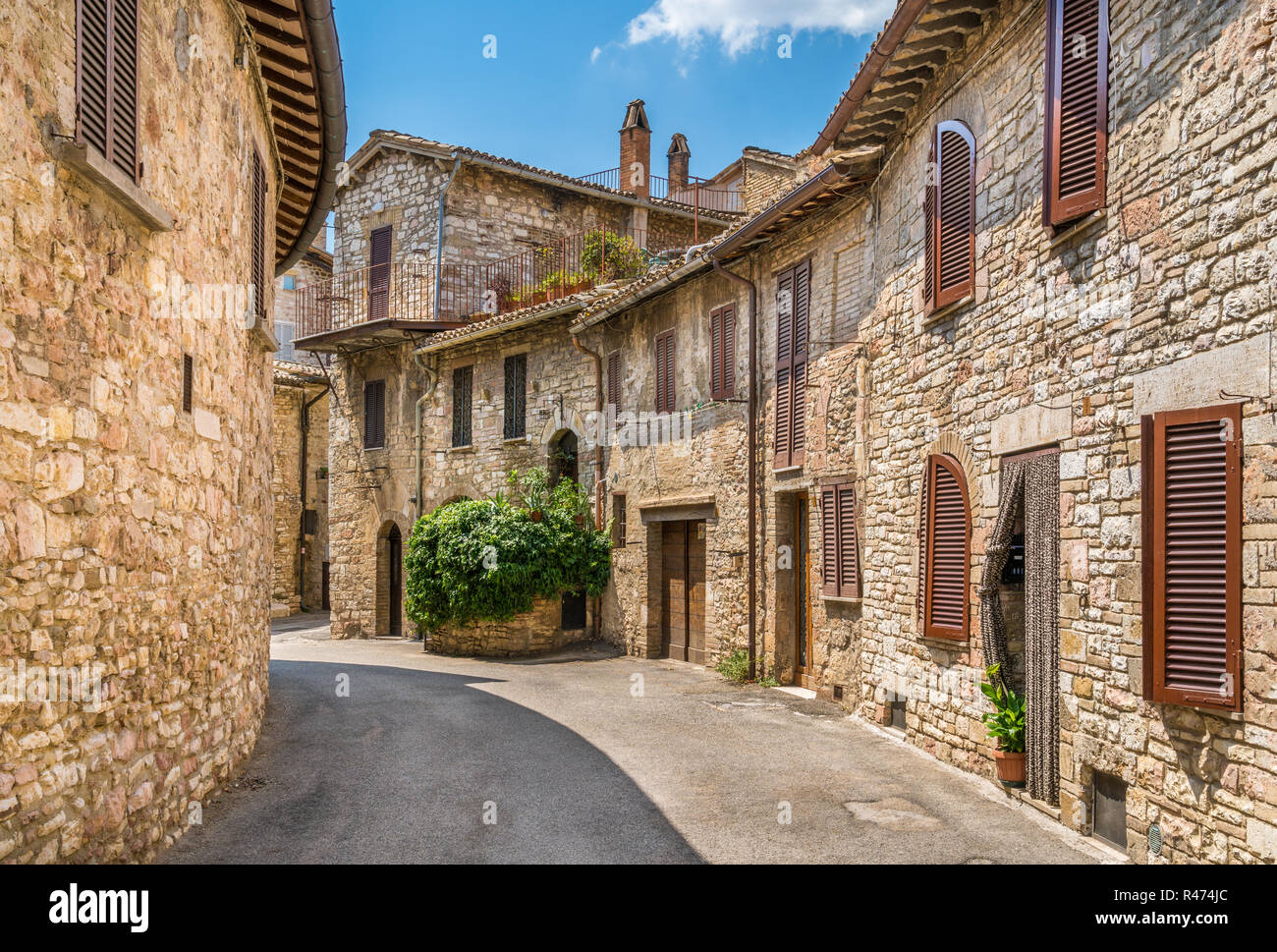 Ein malerischer Anblick in Assisi. Provinz Perugia, Umbrien, Italien. Stockfoto